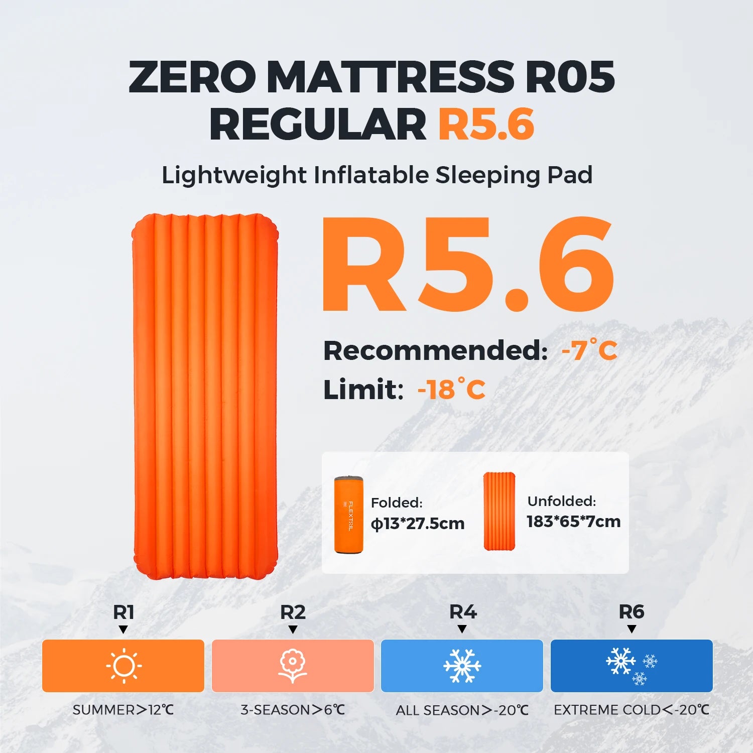FLEXTAILGEAR Zero Mattres Regular Insulated Sleeping Pad