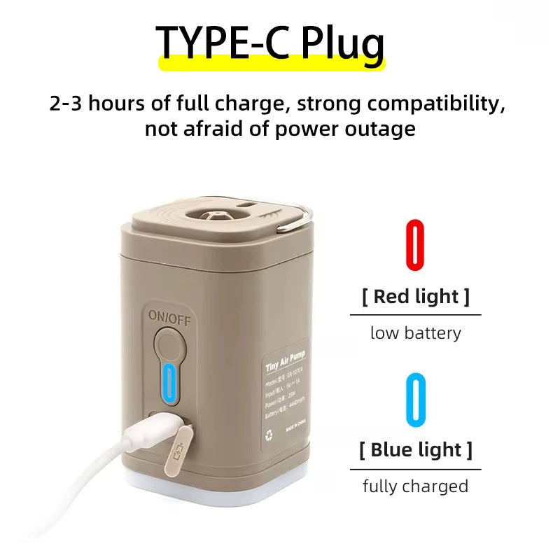 TARKA Camping Portable Battery Air Pump – Wireless Inflator & Deflator for Air Cushions, Beds, Boats & Swimming Rings