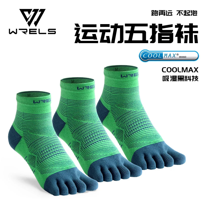 WRELS Coolmax Five-Toe Sports Socks – Breathable & Shock-Absorbing