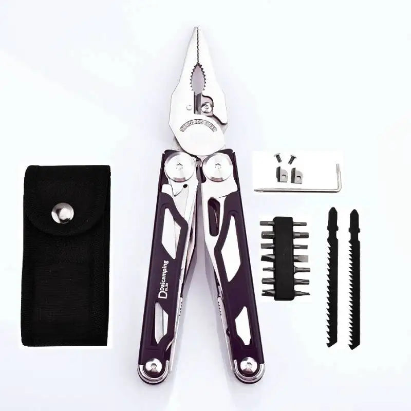 DAICAMPING DL30 Replaceable Part Multi-Tool with Pliers, Saw, Screwdrivers, and Folding Knife