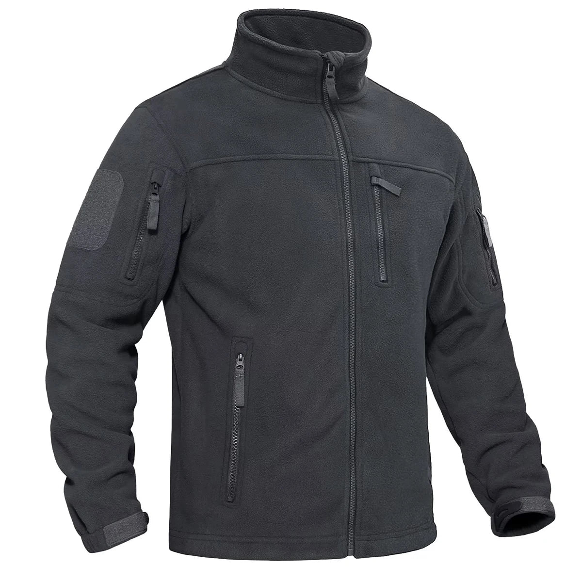 TACVASEN Men's Fleece Jacket - Windproof Full Zip Coat with Multiple Pockets for Outdoor Adventures