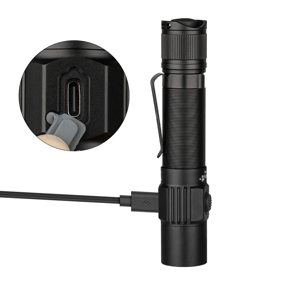 TRUSTFIRE T10R Tactical Flashlight – 1800 Lumens USB-C Rechargeable 18650 LED Torch for Outdoor Use