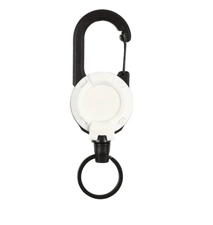 Automatic Retractable Wire Rope Keychain with Carabiner for Outdoor Use