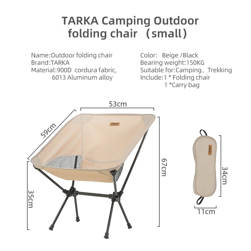 TARKA 2pcs Foldable Camping Chairs – Lightweight Portable Chairs for Travel, Fishing, and Outdoor Use