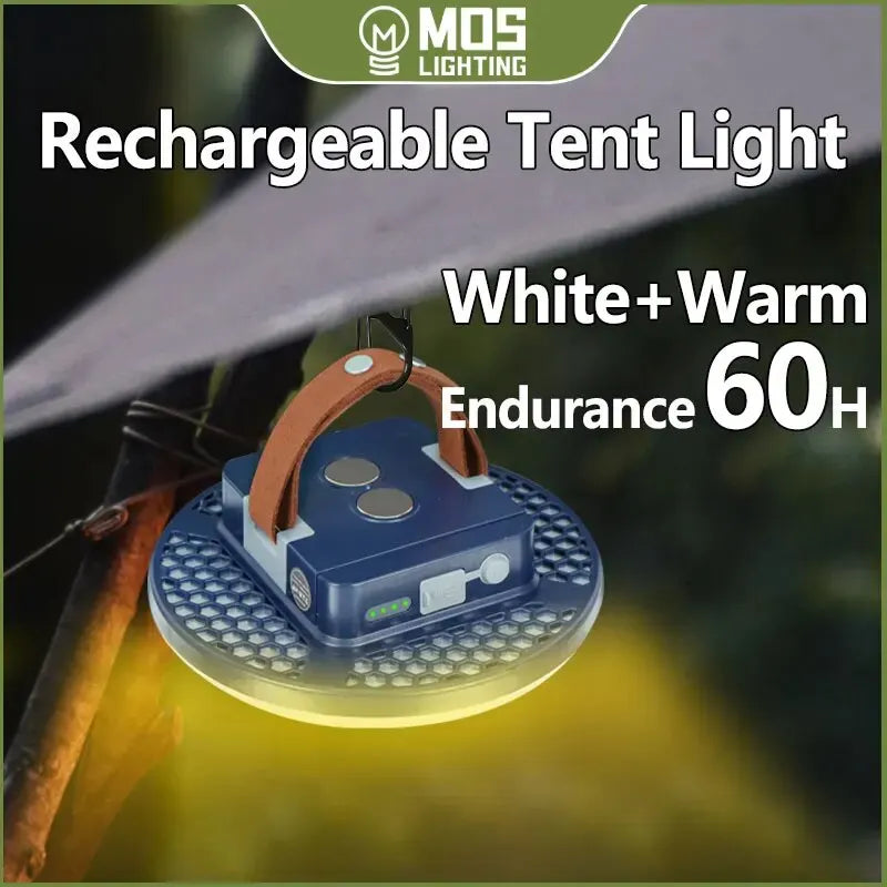 MOSLIGHTING Rechargeable Camping Lantern - 13500mAh Magnetic Tent Light with USB Charging