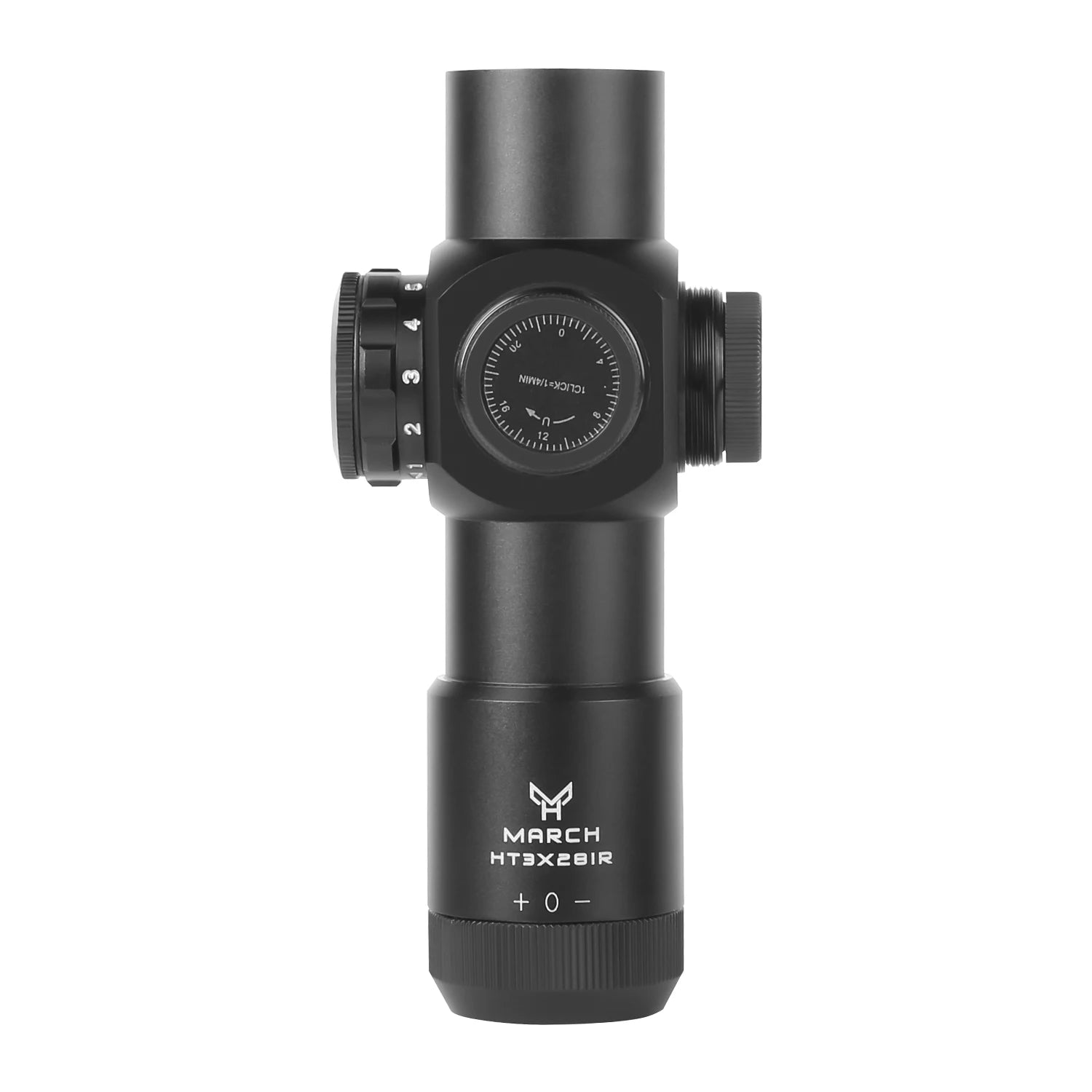 MARCH H3×28 IR Fixed Rifle Scope - Compact Illuminated Optic with Mounts for CQB & Hunting