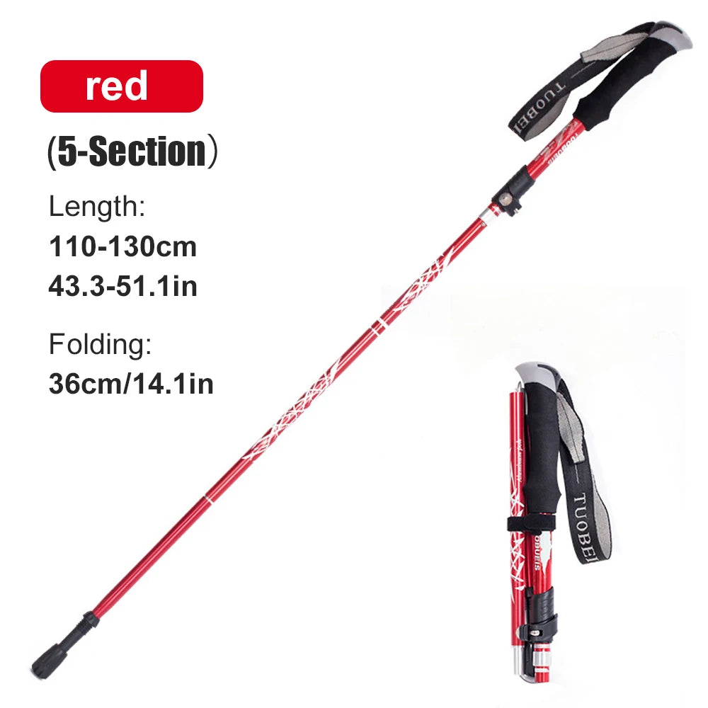 WESTTUNE 5-Section Telescopic Trekking Pole – Lightweight Adjustable Hiking & Walking Stick