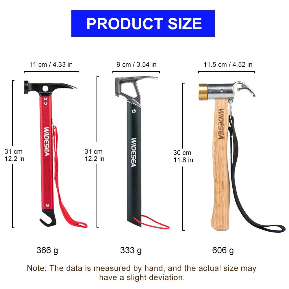 WIDESEA Camping Hammer Stainless Steel Tent Peg Mallet