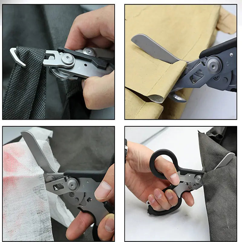 XIAOTREE Multifunction Tactical Folding Scissors for First Aid and Survival