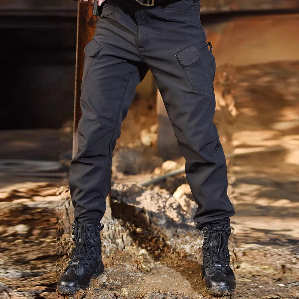 VIKTACTICAL Winter Softshell Thermal Hiking Pants - Fleece-Lined Waterproof Tactical Cargo Trousers