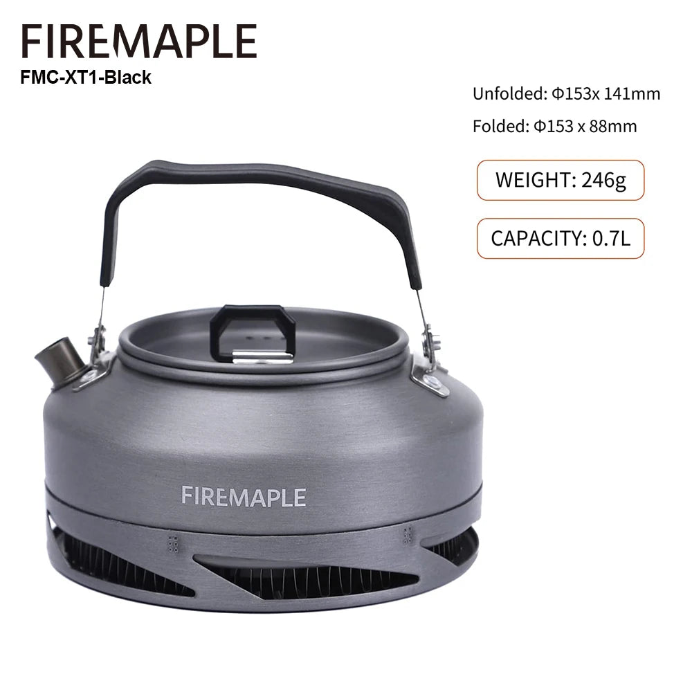 FIRE MAPLE Hiking Teapot – Lightweight Heat Exchanger Camping Kettle (0.8L/1.3L) with Filter