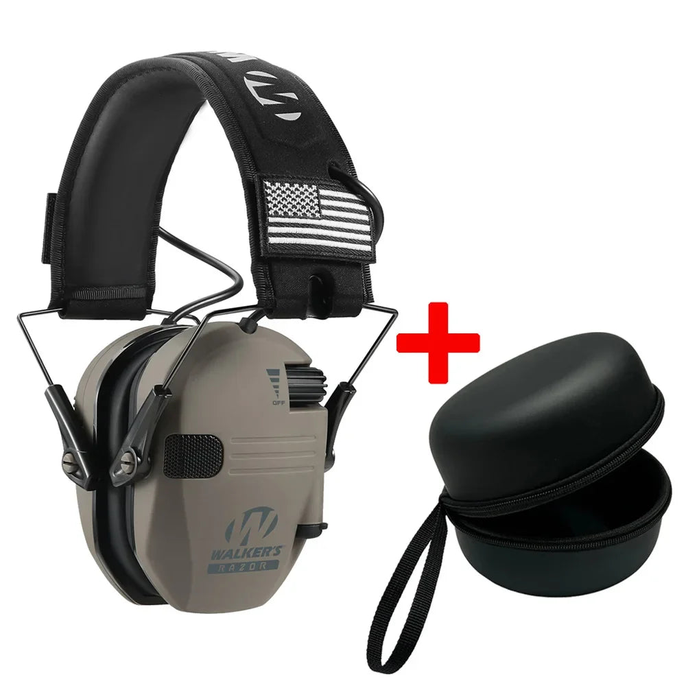 WALKER'S Razor Tactical Active Anti-Noise Earmuff with Bag – Electronic Hearing Protection for Hunting and Shooting