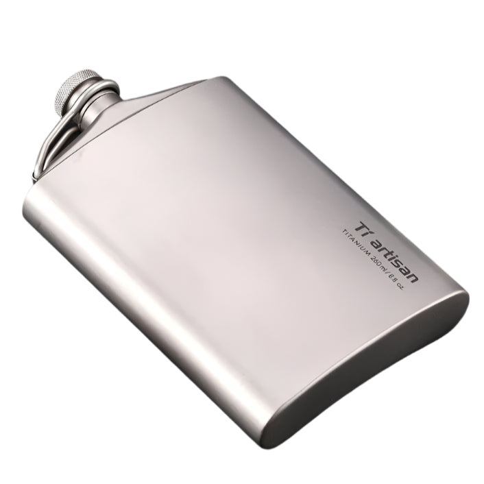TIARTISAN 200ml/260ml Pure Titanium Hip Flask with Funnel for Outdoor Use