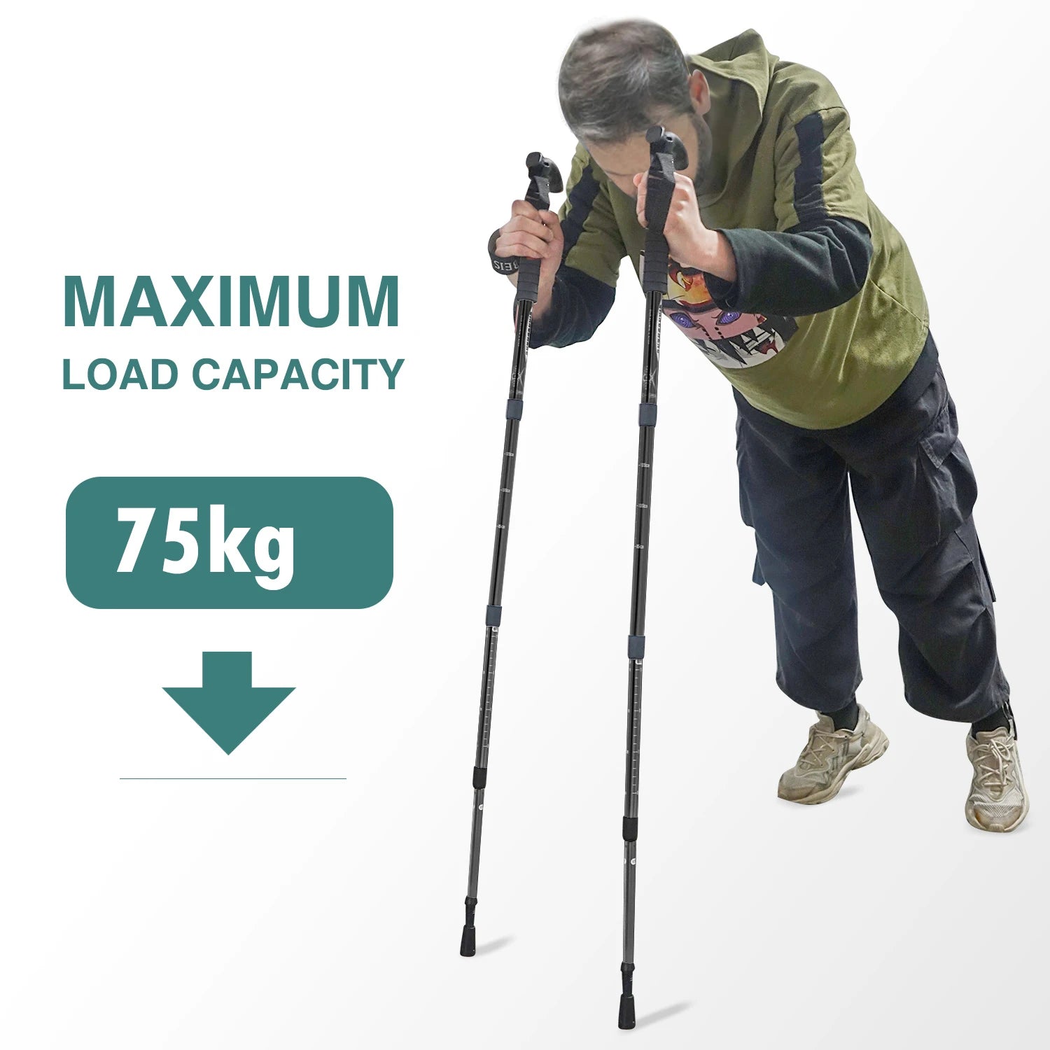 WESTTUNE 4-Section Folding Trekking Pole – Lightweight Telescopic Hiking & Climbing Stick