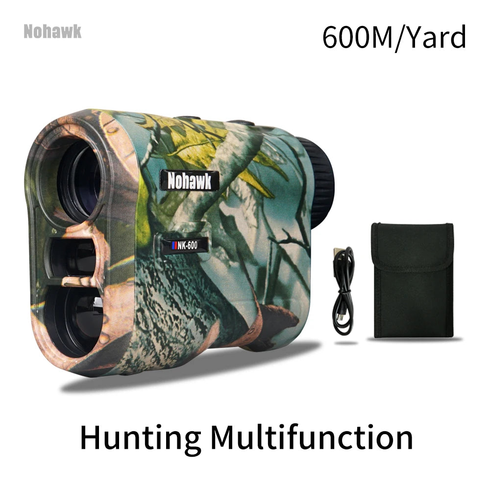 NOHAWK 600M 1000Y Golf Laser Rangefinder – Slope Compensation & Multifunctional Distance Meter