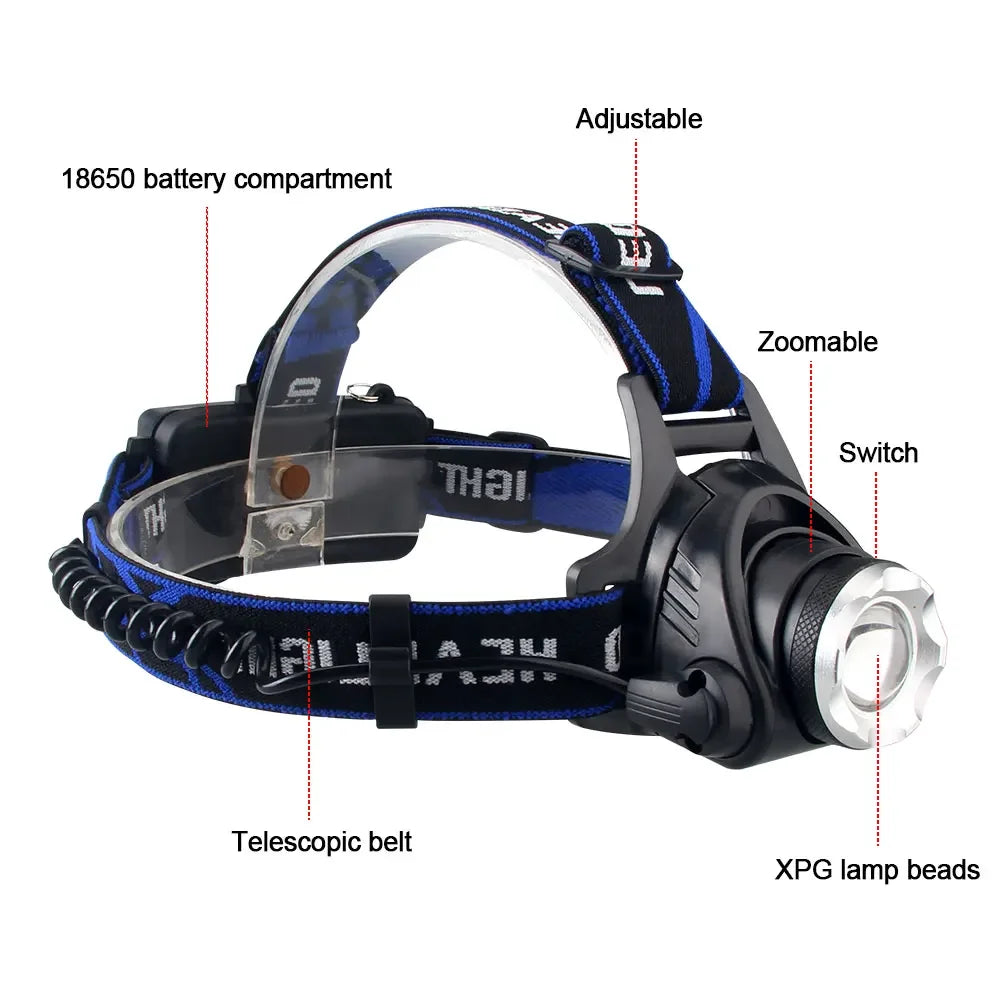 SOLARSTORM XPG Tactical Zoomable Headlamp - Red/Green/UV LED for Hunting & Fishing