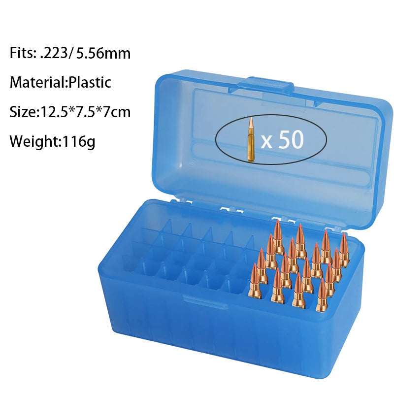 AIRSSON Ammunition Case – 50/100 Round Ammo Storage Box for .38super, 9mm, .223, 7.62x39