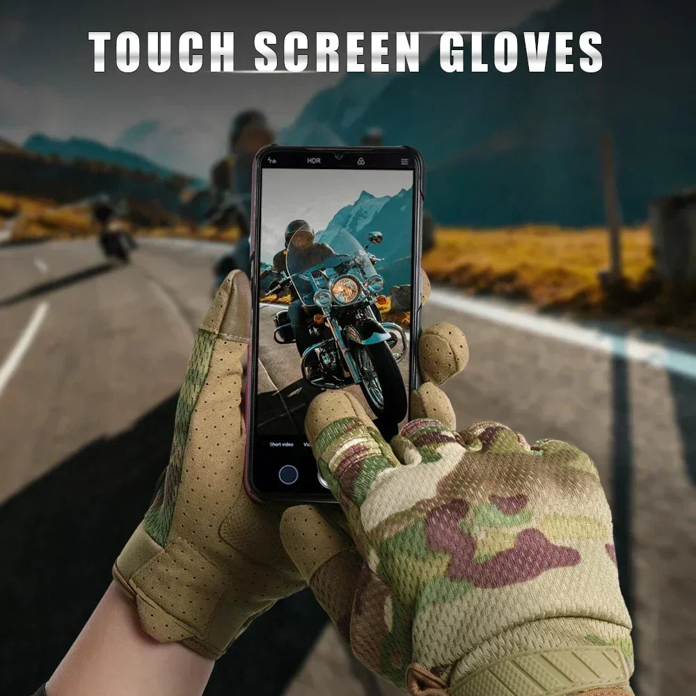 GUMAO Full Finger Tactical Gloves Touch Screen Anti-Slip