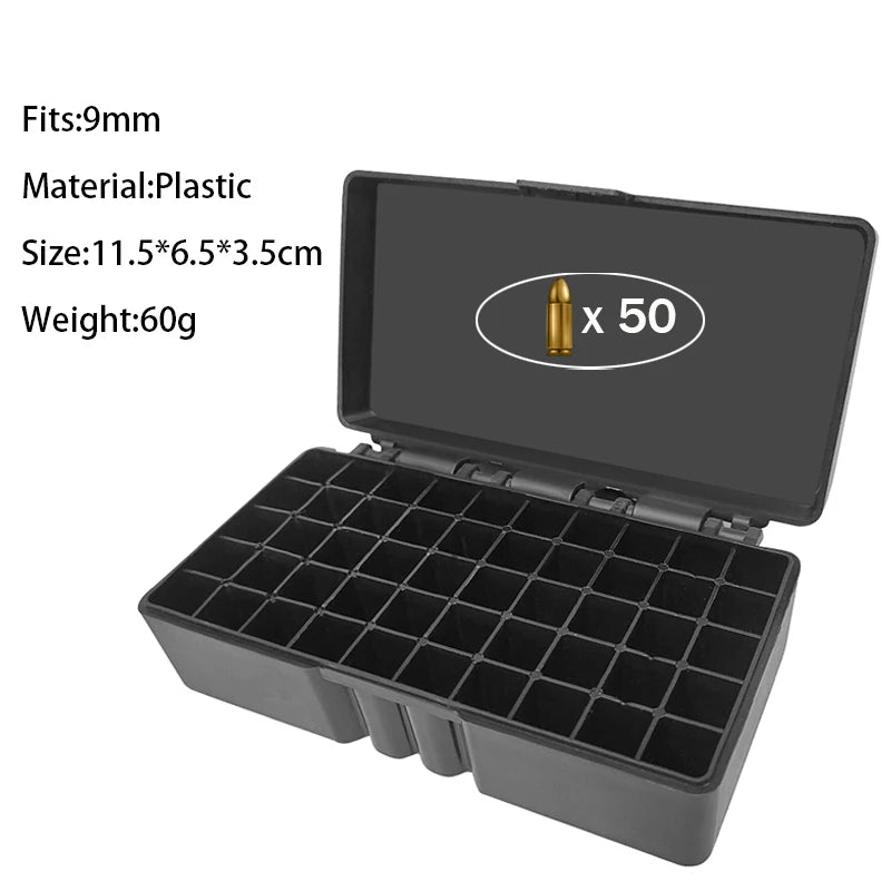 AIRSSON Ammunition Case – 50/100 Round Ammo Storage Box for .38super, 9mm, .223, 7.62x39