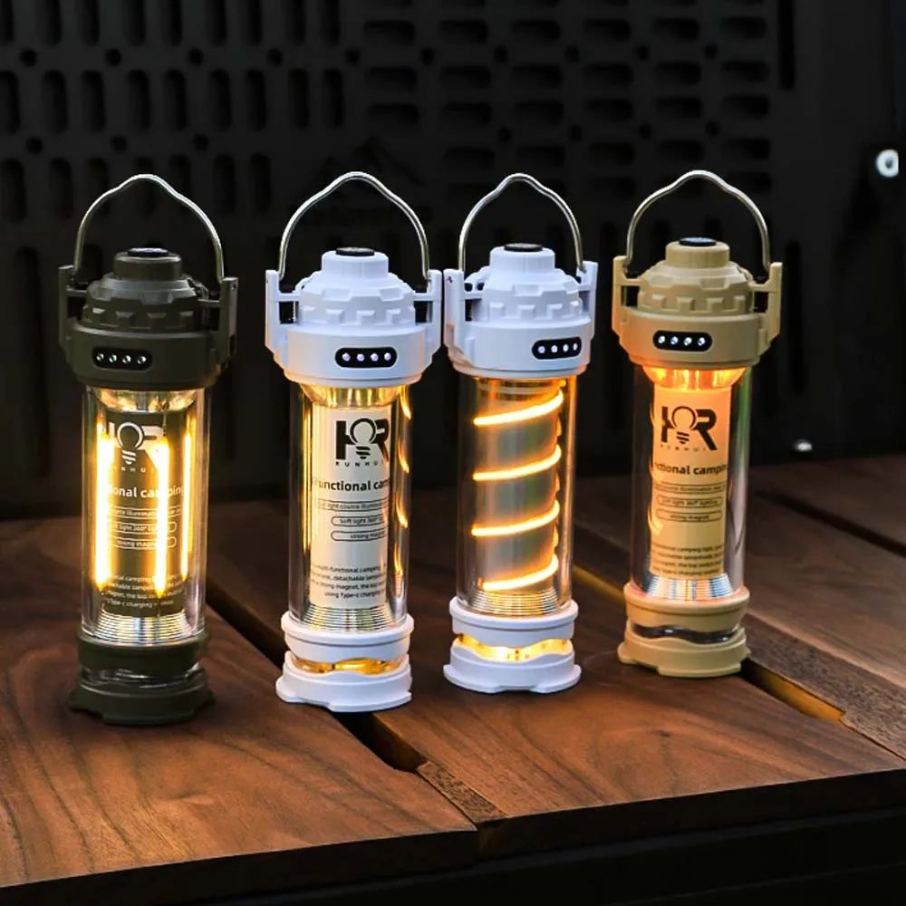 KRC CAMP Outdoor LED Camping Light – Portable Lantern with Tripod & USB Charging