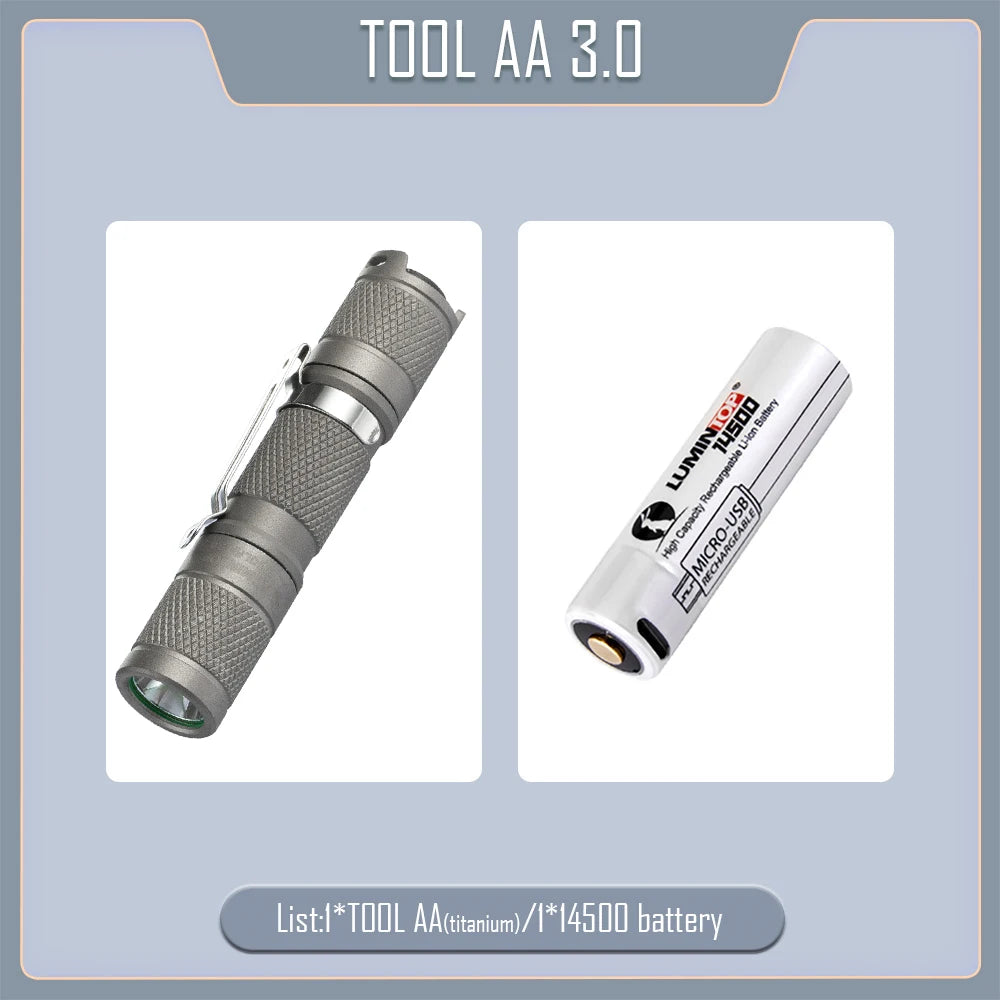 LUMINTOP TOOL AA 3.0 Titanium Flashlight – 900 Lumen Rechargeable EDC Torch for Outdoor Use