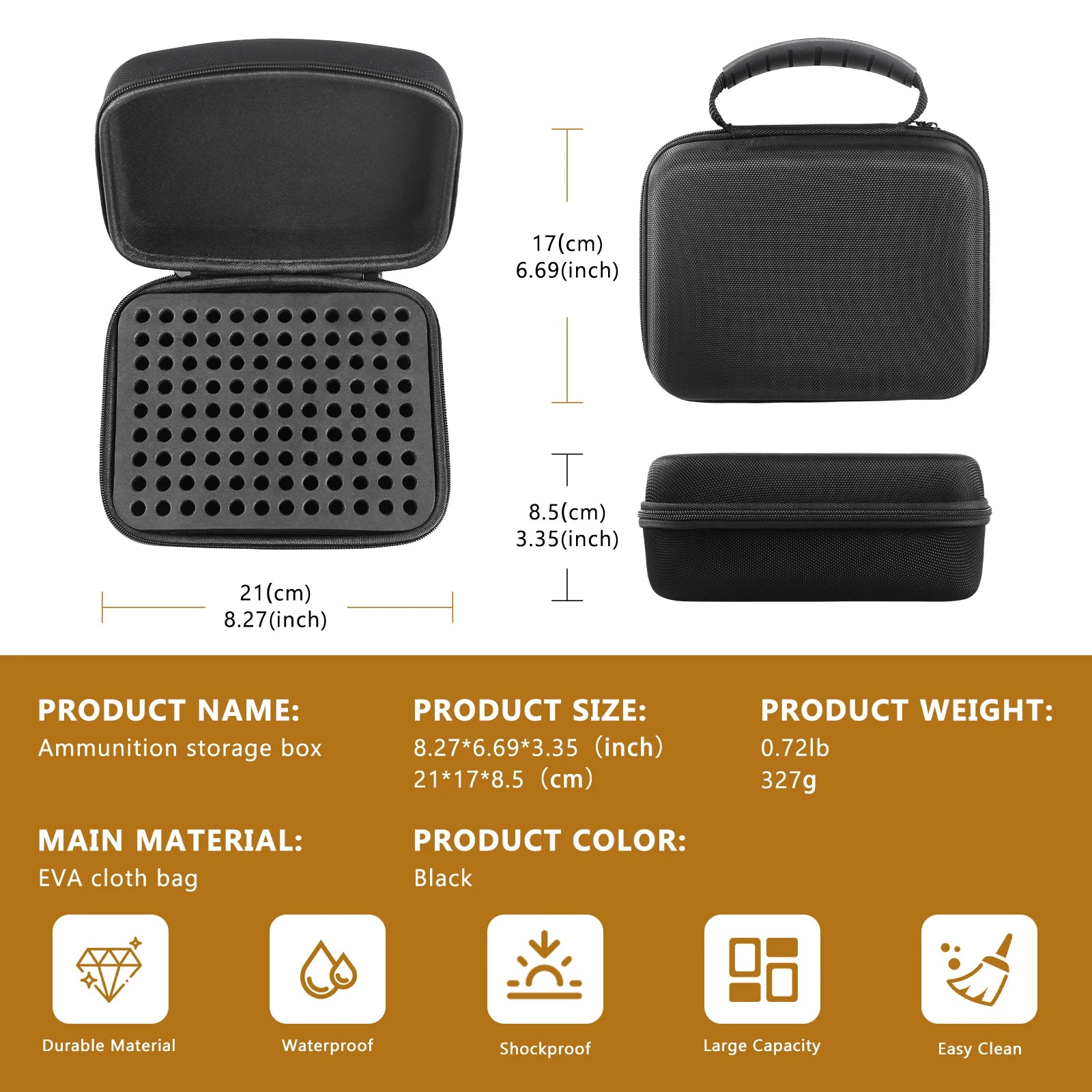 AIRSSON 9mm Ammunition Box – 50/99/216 Round Ammo Storage Case for Hunting & Shooting