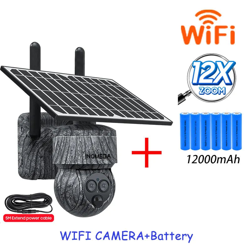 INQMEGA 8MP Solar Security Camera – 4G SIM/WiFi Outdoor CCTV with Human Detection