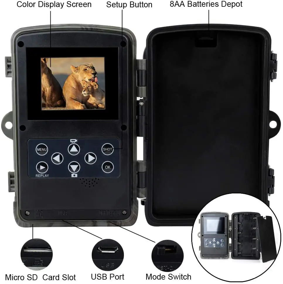SUNTEKCAM HC-801A 20MP Trail Camera – 1080P Night Vision Wildlife Cam IP65