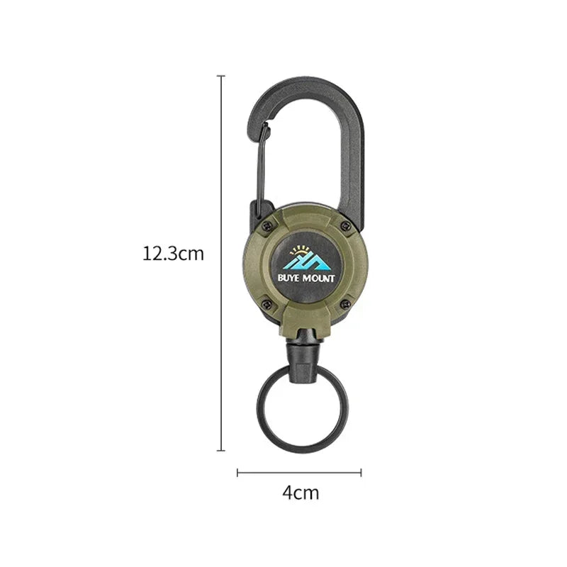 DAWNDESSLO Heavy Duty Retractable Keychain – Steel Wire ID Reel Carabiner Key Holder