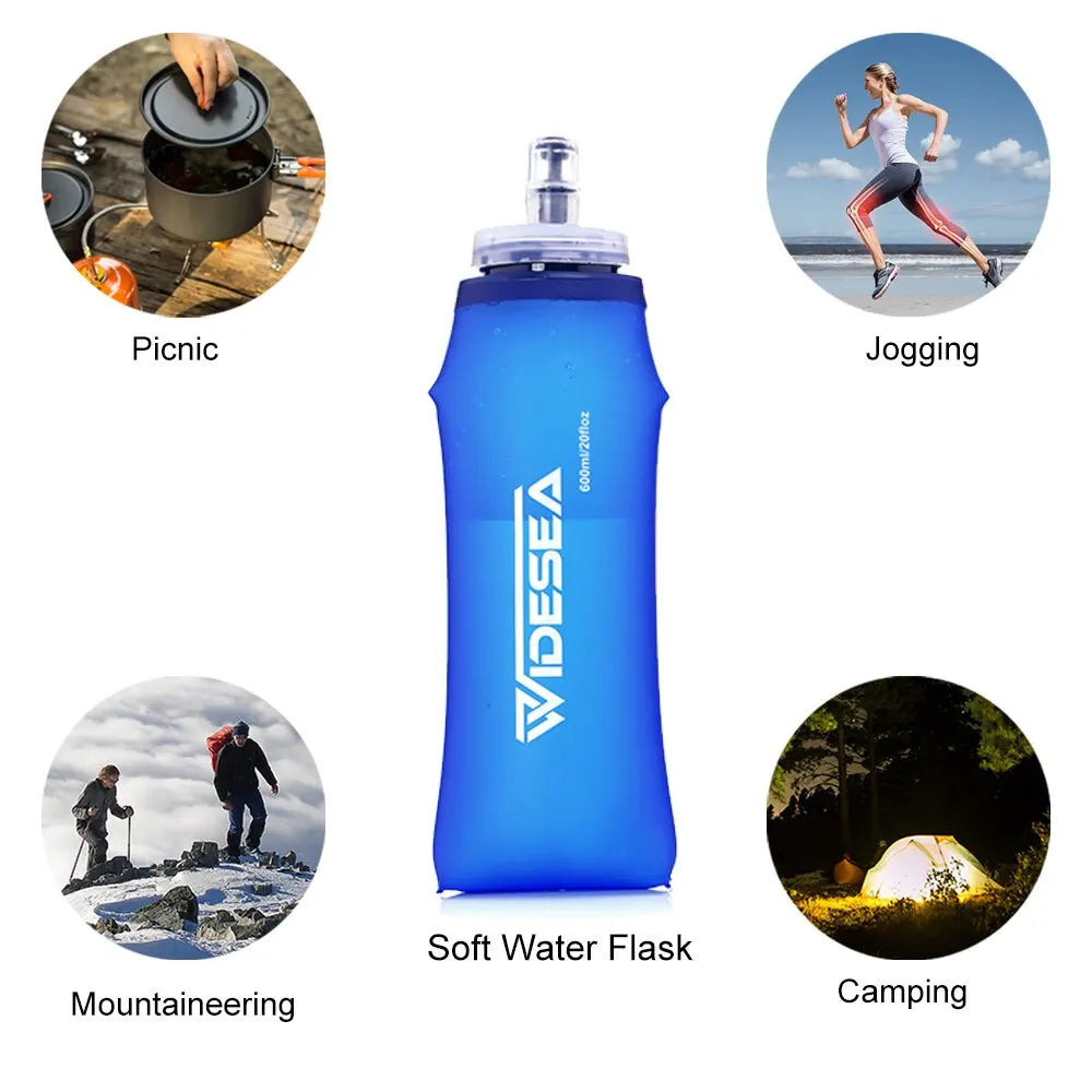 WIDESEA 600ml Soft Water Bottle – Lightweight Folding Hydration Flask for Outdoor Sports