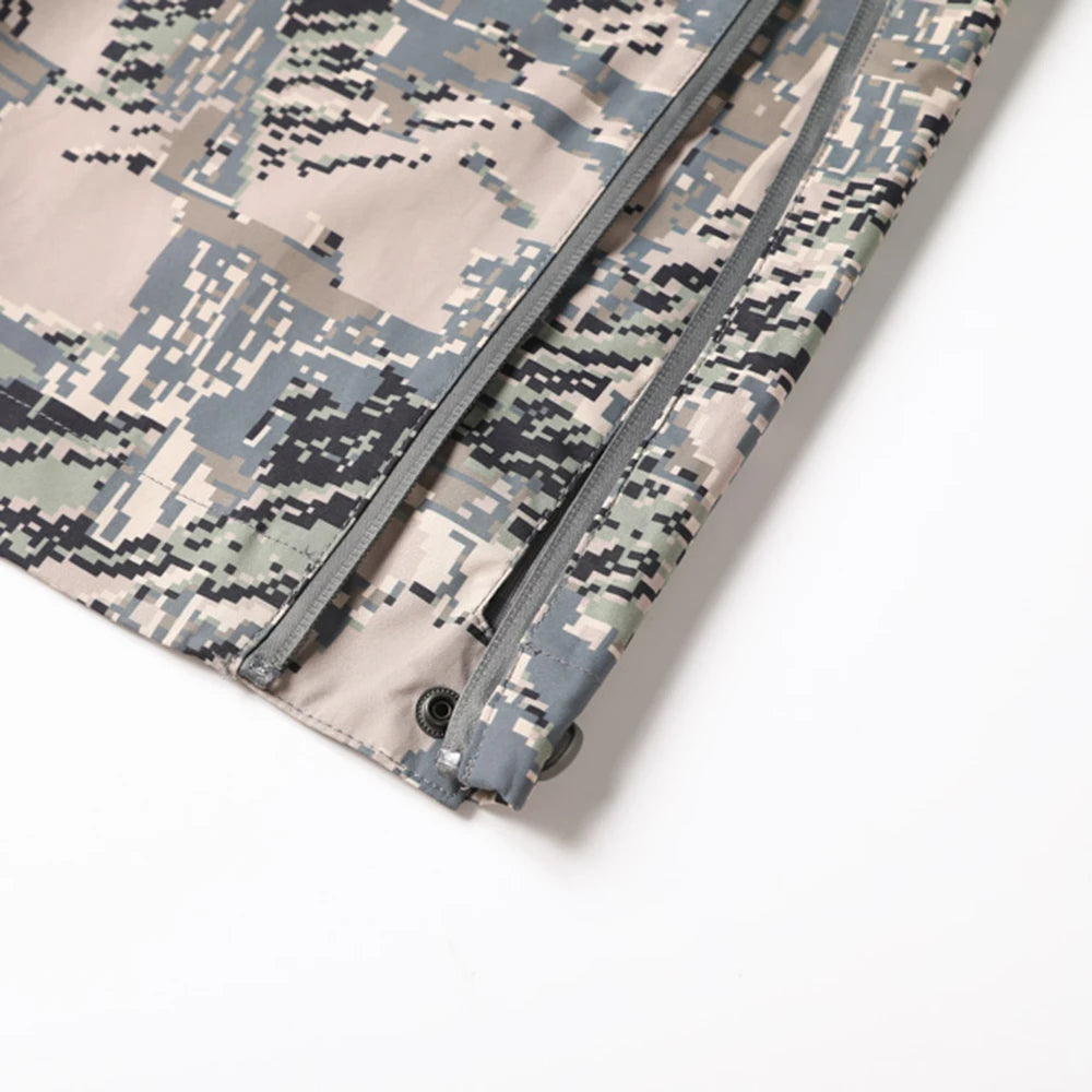 AINFAD Men's Dew Point Rain Pants - Windproof Camouflage Hunting Pants with Silent Waterproof Technology