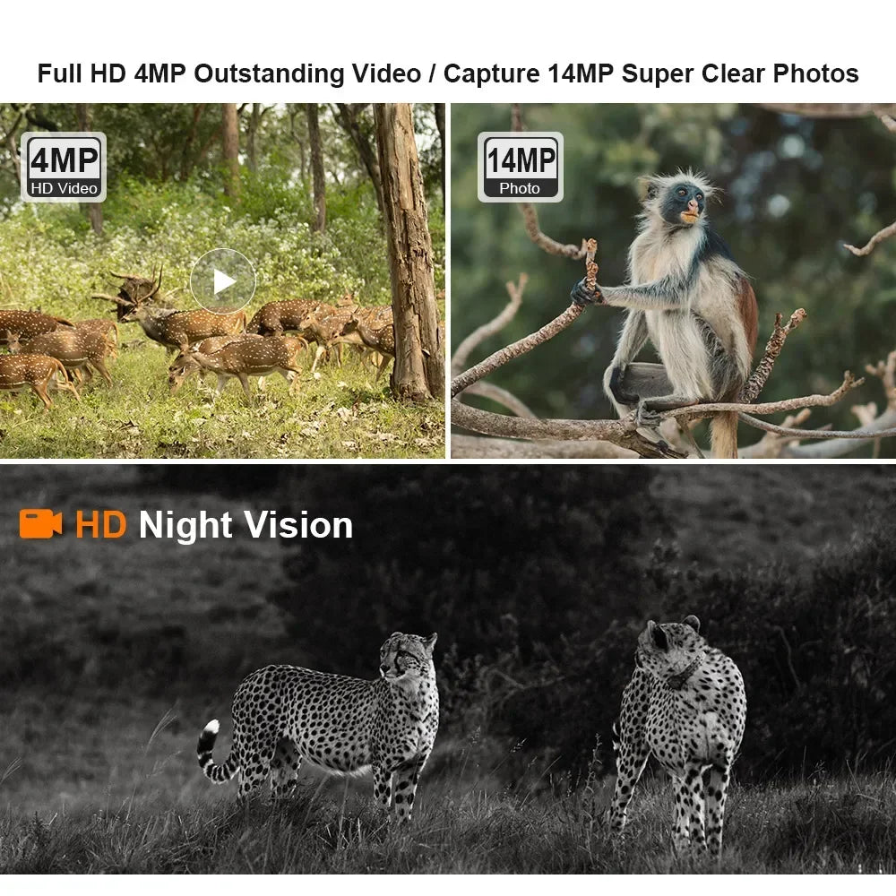 LS VISION 14MP 4G Solar Hunting Trail Camera – IP66 Waterproof with Night Vision and PIR Detection
