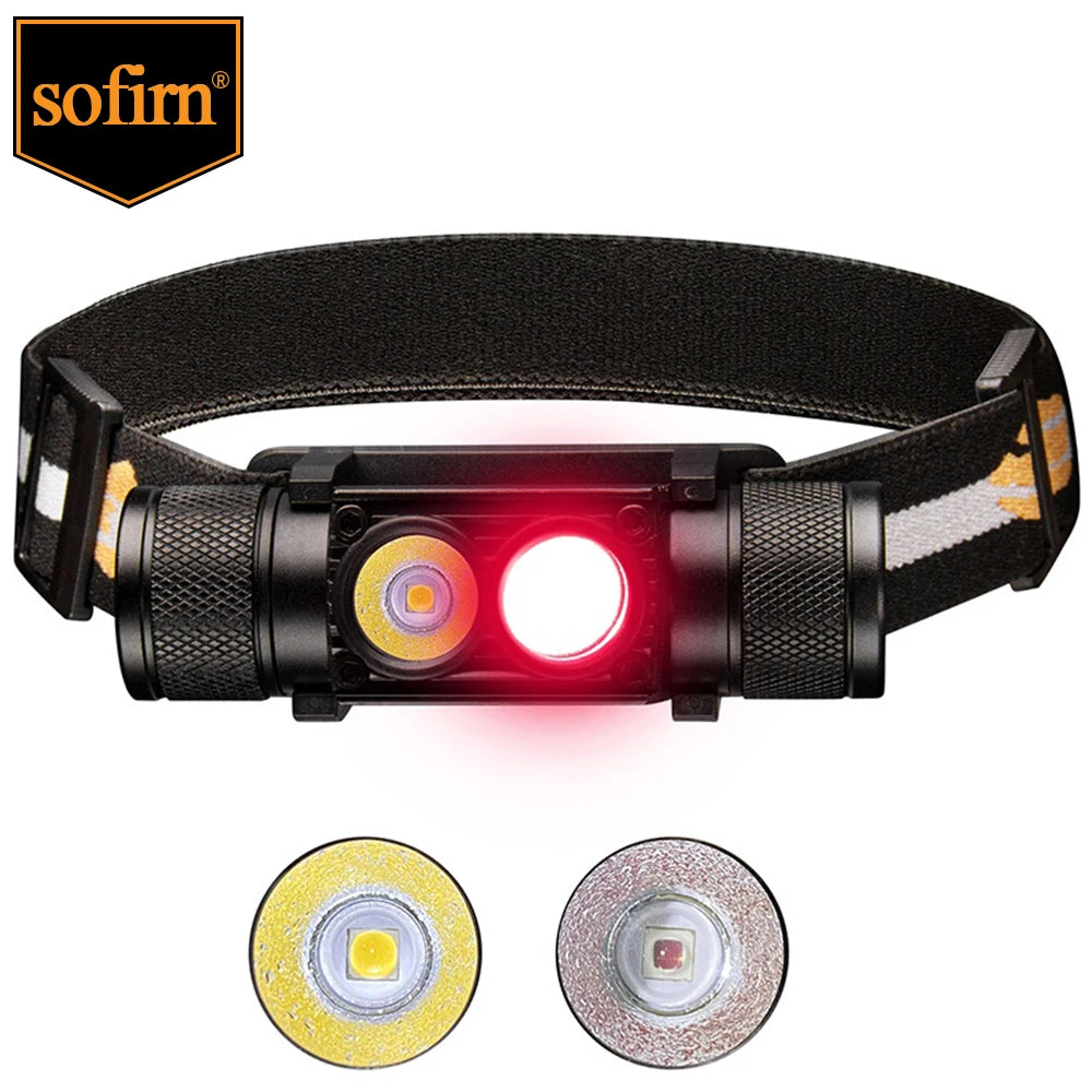 SOFIRN H25LR - Dual LED Rechargeable Headlamp with 90 CRI White and 660nm Red Light