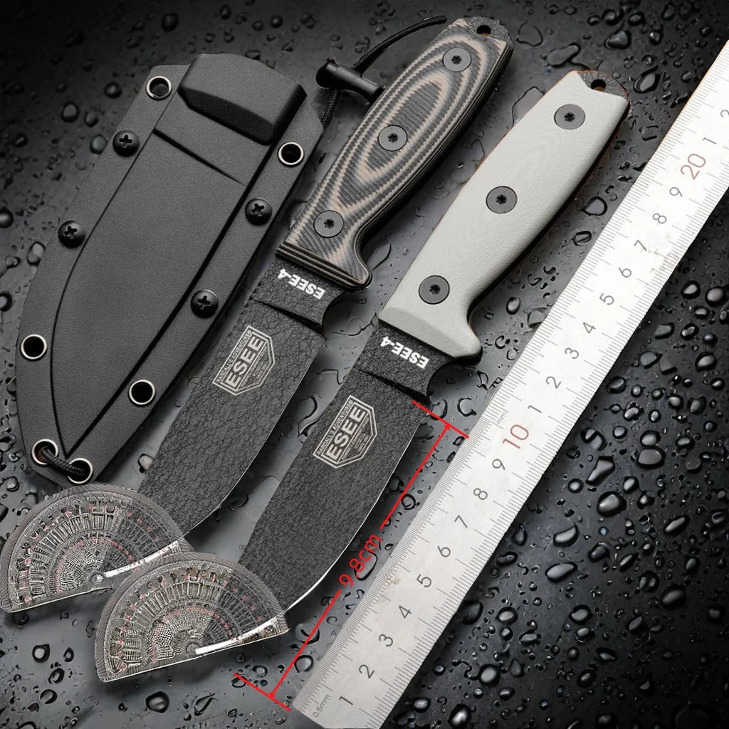 Fixed Blade Knife – G10 Handle & Kydex Sheath for Outdoor Survival & Hunting