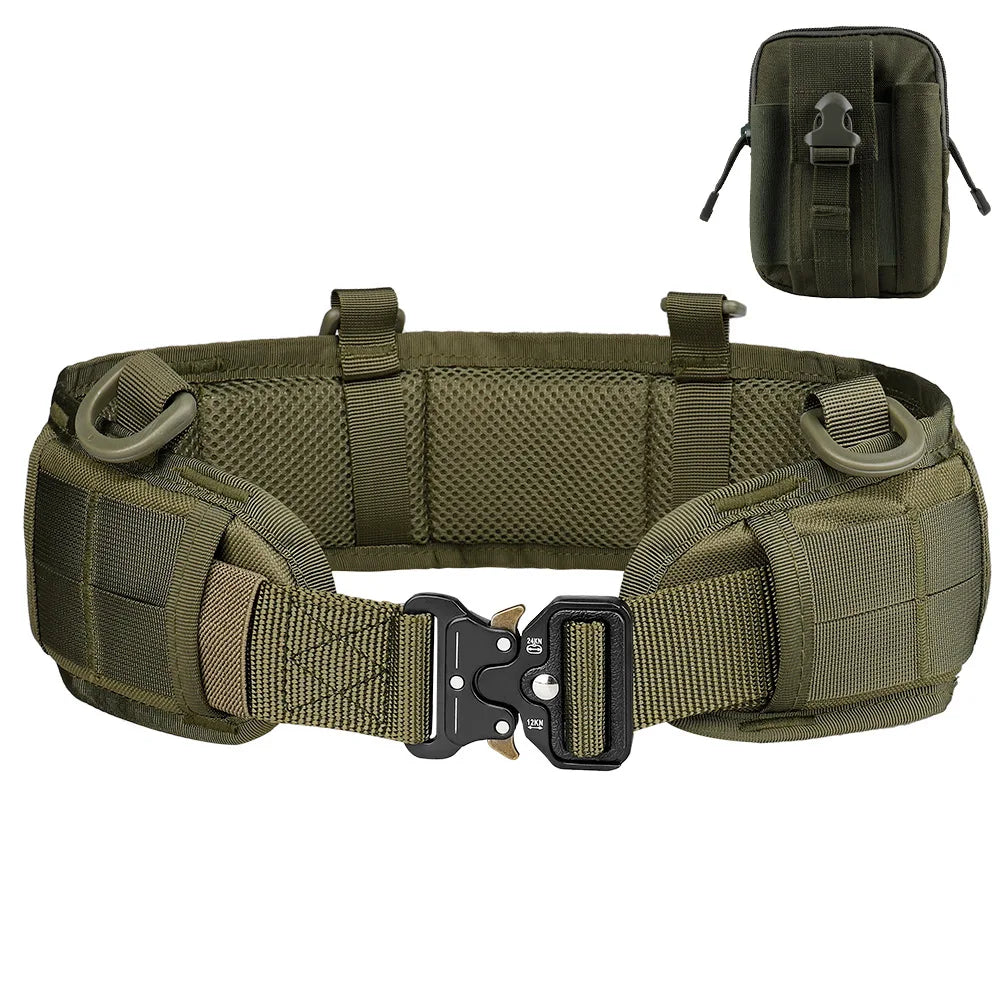 JSJM Tactical Belt Adjustable Padded Belt for Hunting and Outdoor Use