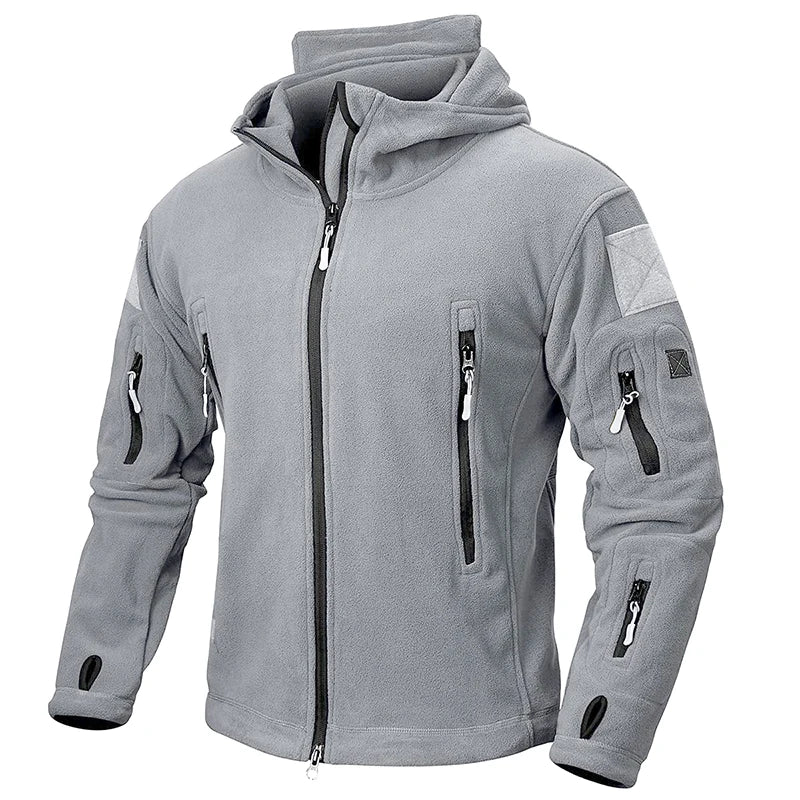 REFIRE GEAR Winter Tactical Fleece Jacket for Men – Warm Polar Outdoor Hoodie
