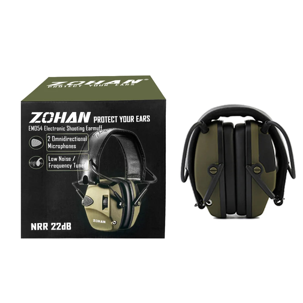 ZOHAN Electronic Shooting Ear Protection – Sound Amplification Anti-Noise Earmuffs