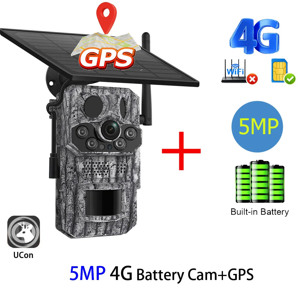 INQMEGA 5MP 4G 2K Trail Camera – PIR Motion Activated Night Vision Solar Hunting Cam