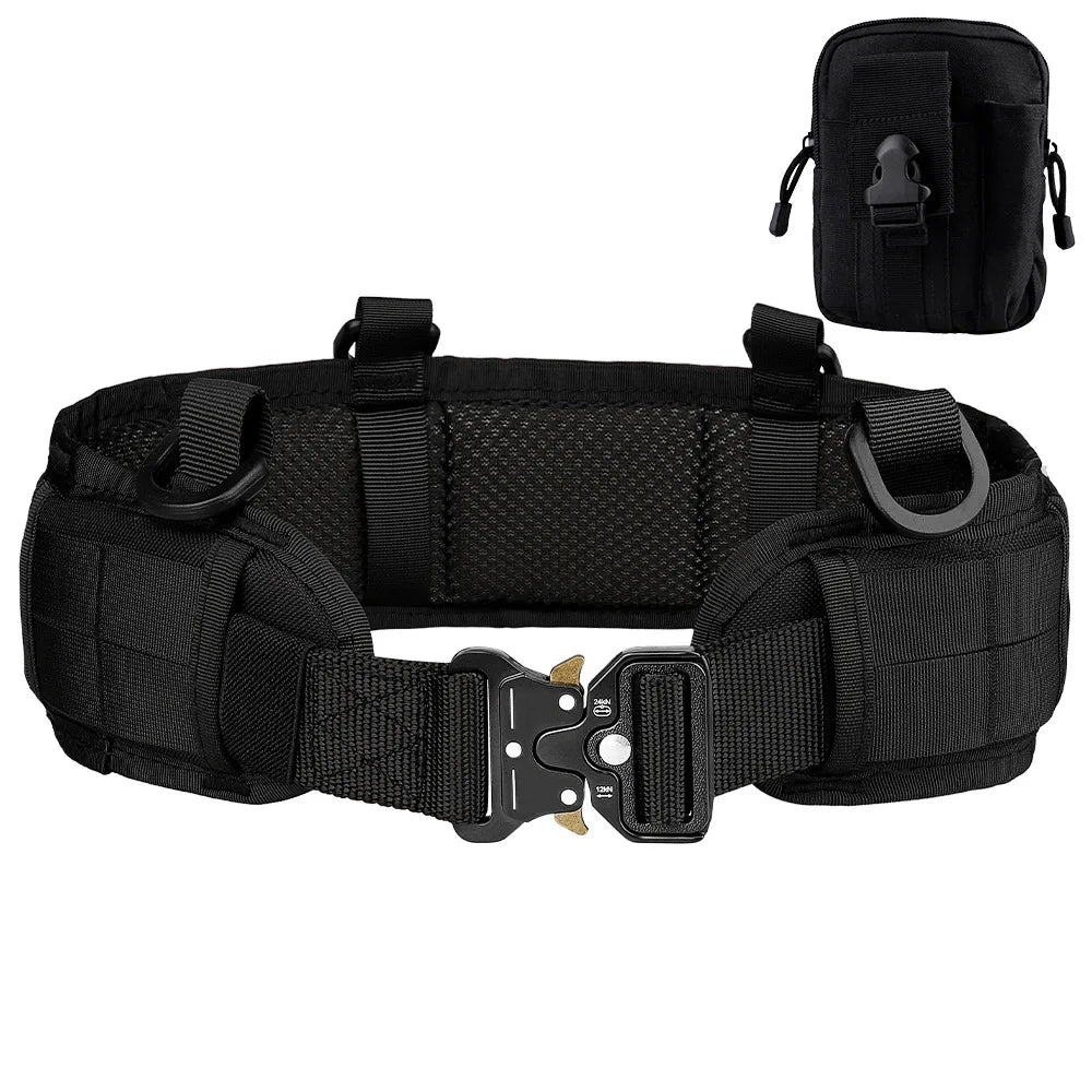 JSJM Tactical Belt Adjustable Padded Belt for Hunting and Outdoor Use
