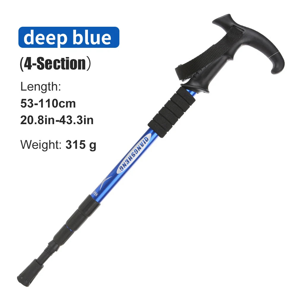 WESTTUNE 4-Section Folding Trekking Pole – Lightweight Telescopic Hiking & Climbing Stick