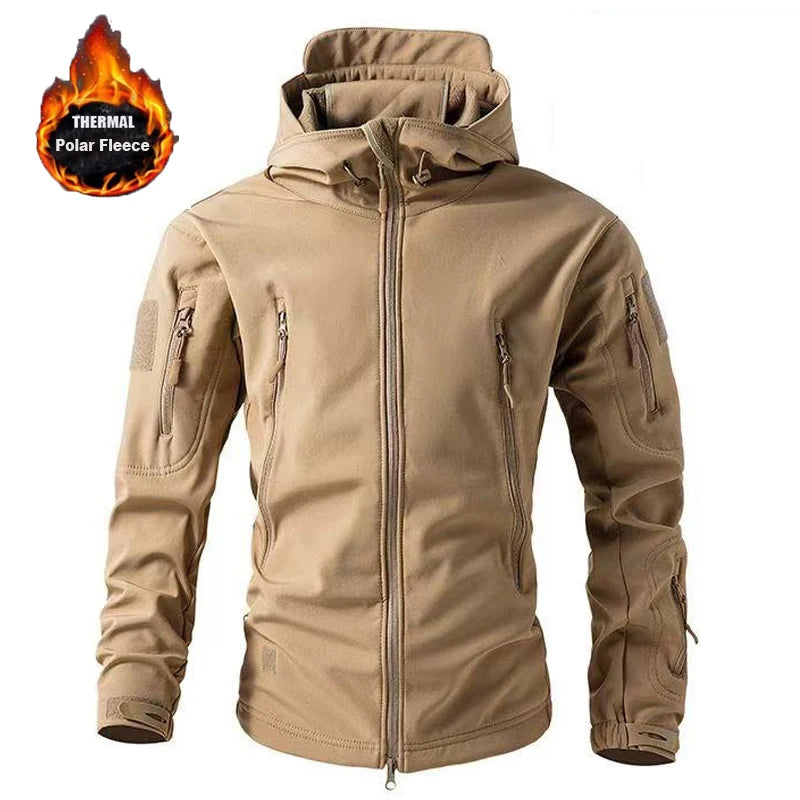 MAZEROUT Men's Tactical Fleece Softshell Jacket Waterproof