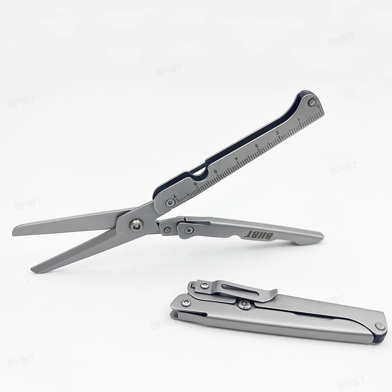BHBT Folding Scissors Portable Lightweight EDC Tool with Back Clip