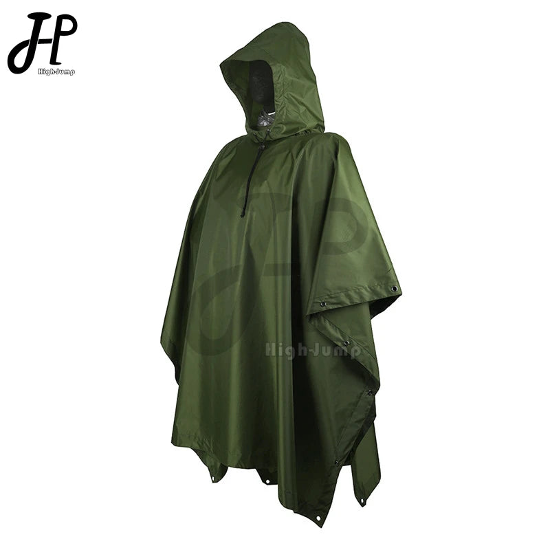 HIGH-JUMP PU Breathable Camouflage Poncho for Hunting and Hiking