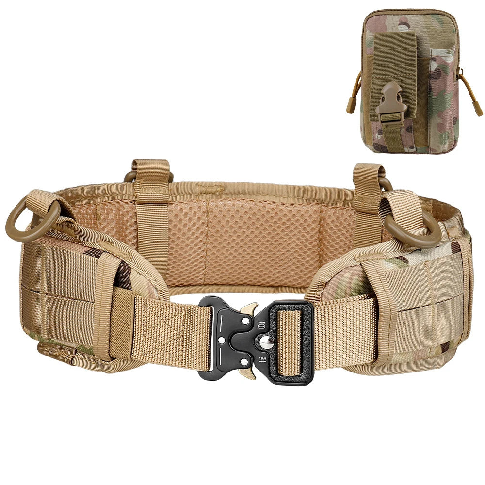 JSJM Tactical Belt Adjustable Padded Belt for Hunting and Outdoor Use