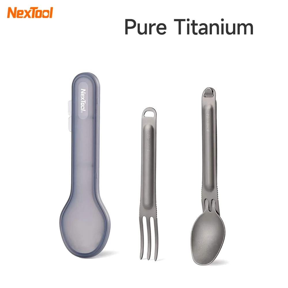 NEXTOOL Fork Spoon 2-in-1 Pure Titanium Spork for Camping and Outdoor Use