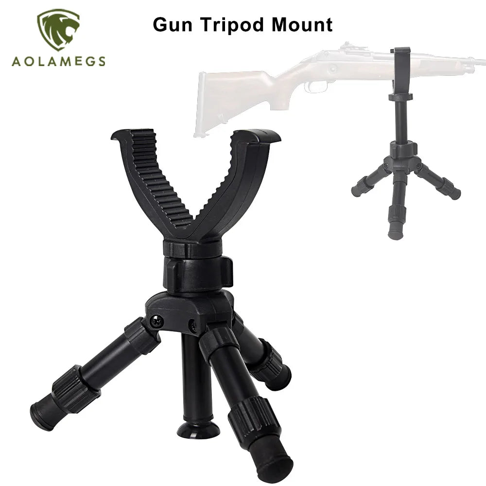 Portable Hunting Tripod – Adjustable Rifle Support Monopod with V Yoke for Outdoor Shooting