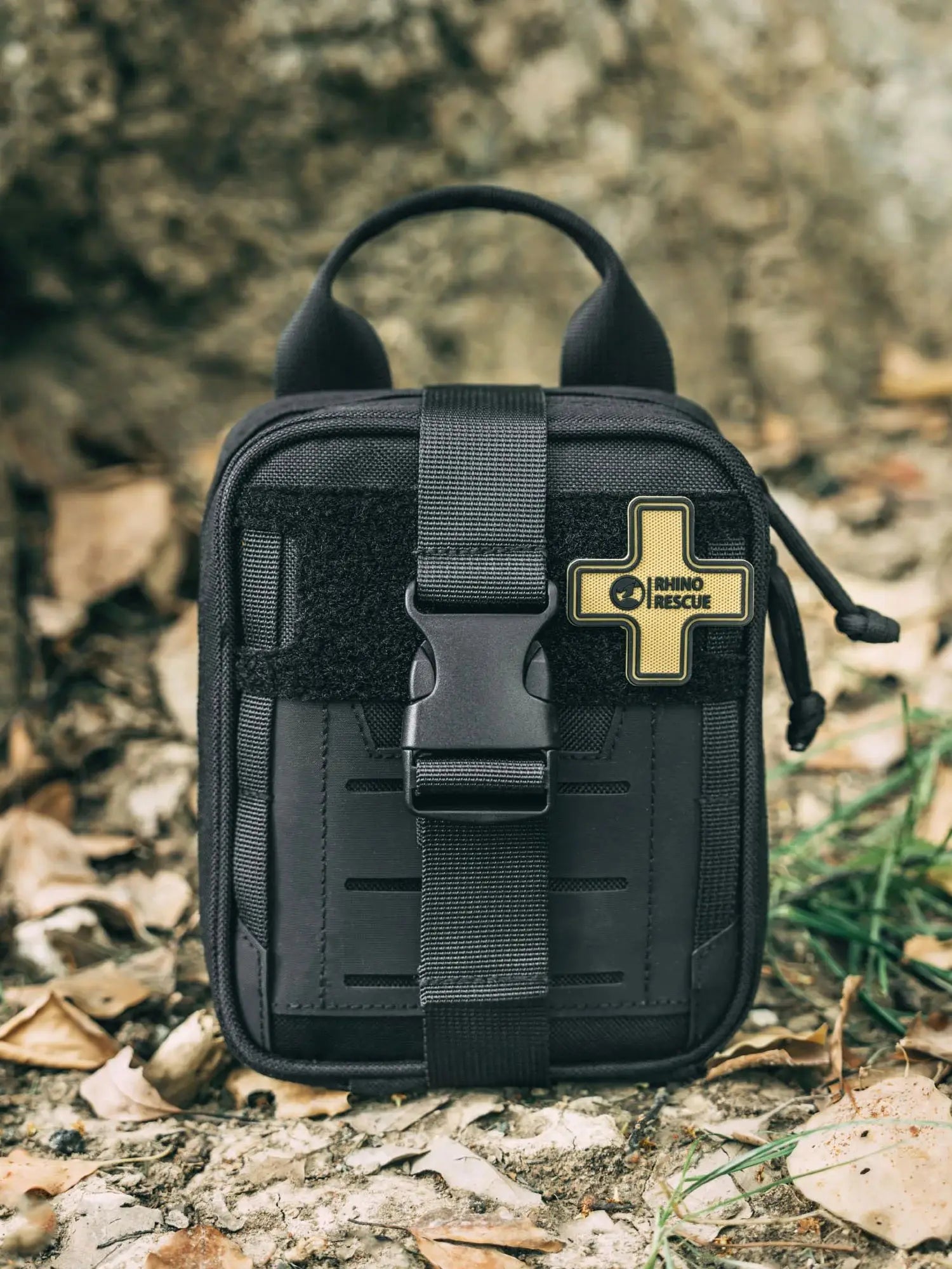 RHINO RESCUE EDC Pouch First Aid Kit – Tactical Survival Trauma Kit for Camping & Hiking