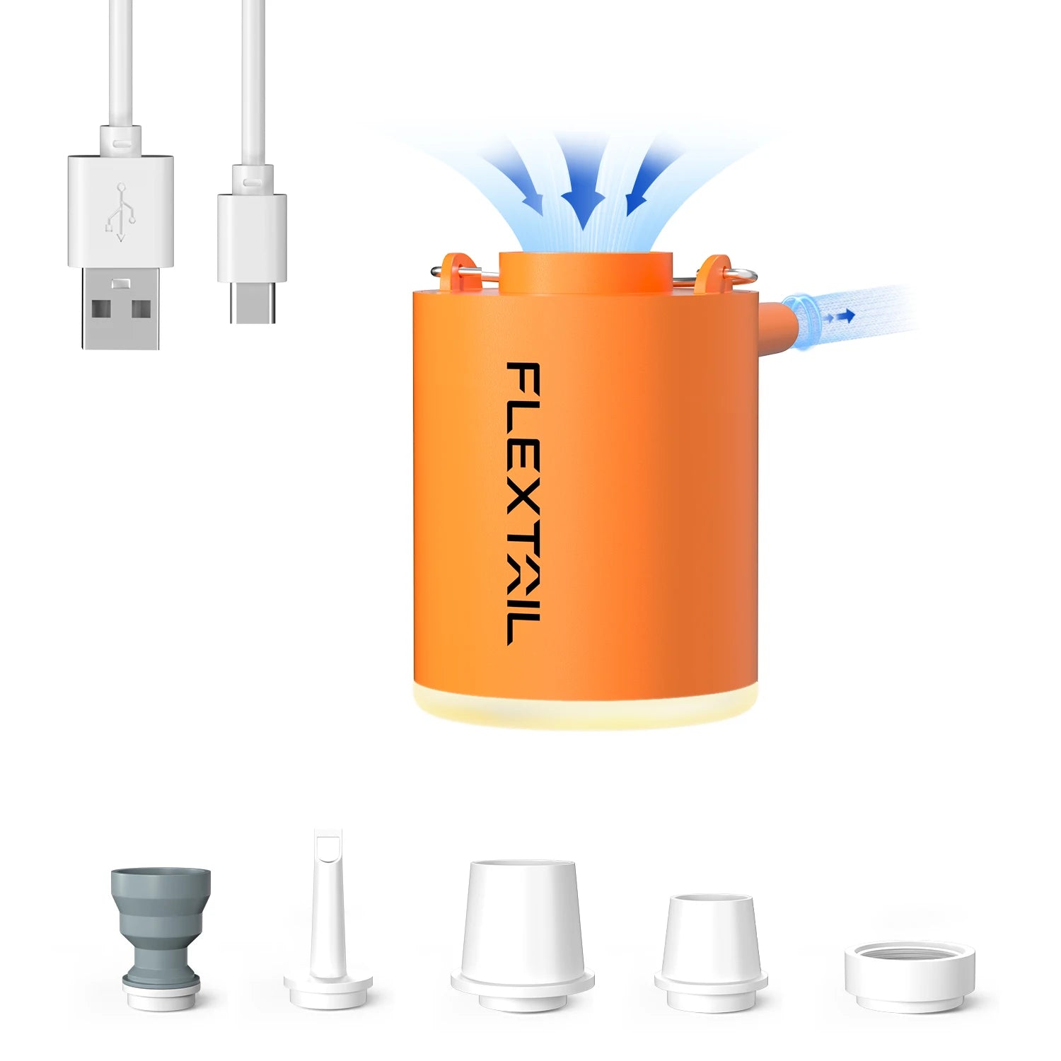 FLEXTAILGEAR Tiny Pump X 2024 Mini Air Pump with Light for Camping and Travel