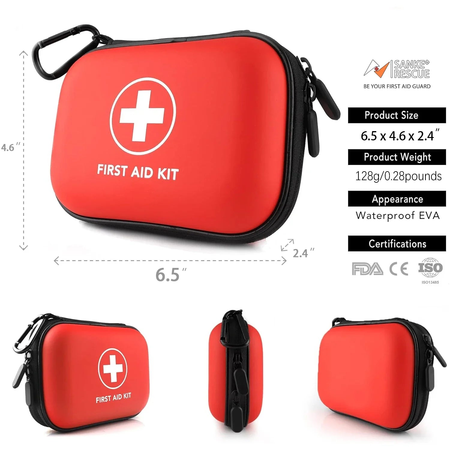 SANKE RESCUE Empty Medical First Aid Storage Bag for Travel and Camping