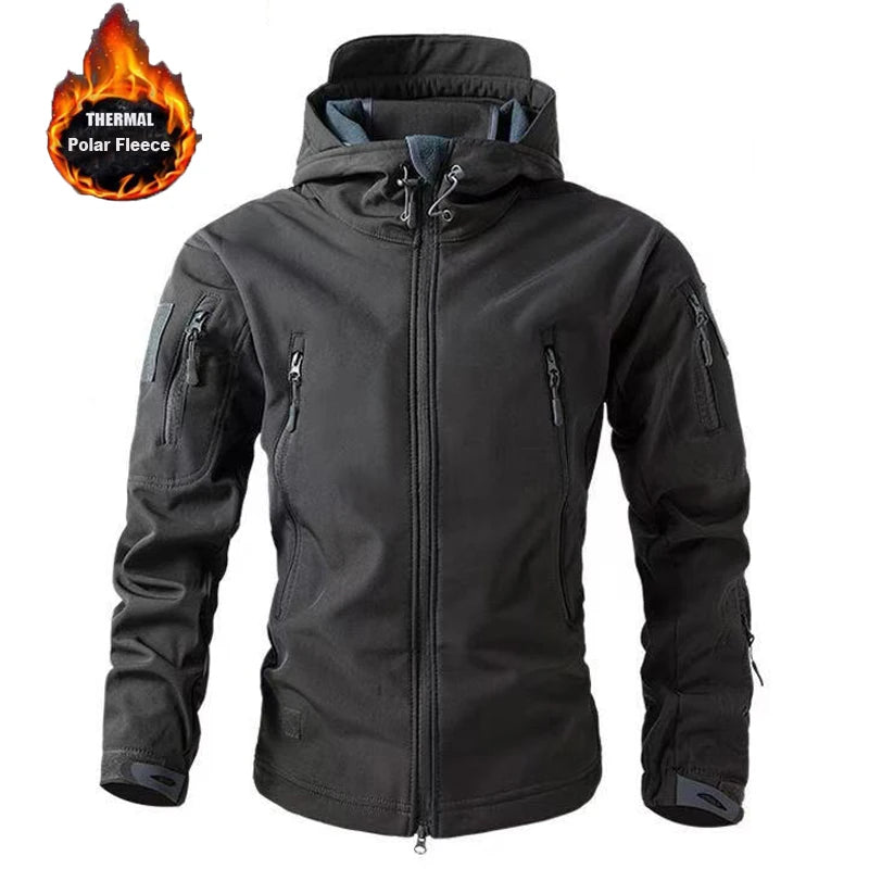 MAZEROUT Men's Tactical Fleece Softshell Jacket Waterproof
